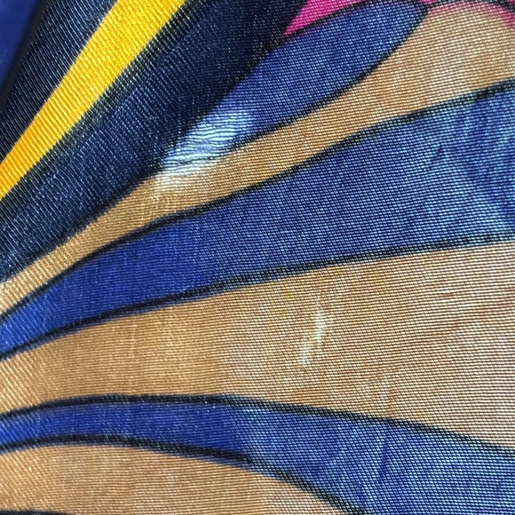 Vintage Italian Acetate Satin floral print scarf - Picture 12 of 17